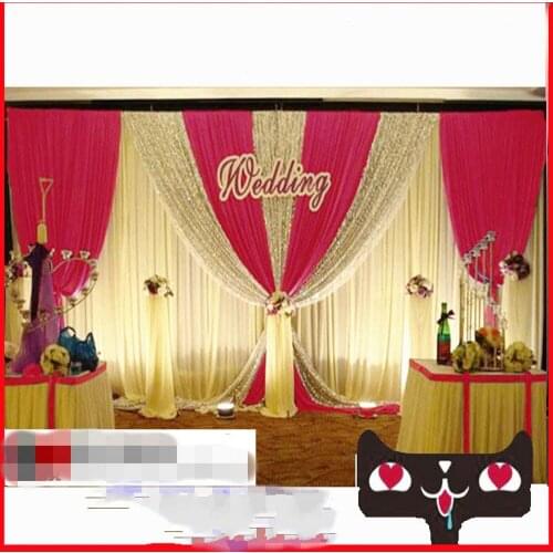 New Arrival White Background Curtain Ice Silk Silver Sequin Drape Backdrop Wedding Birthday Party Decoration
