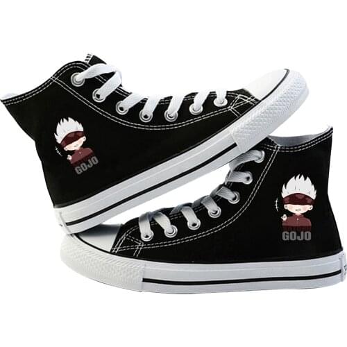 Japanese Anime Jujutsu Kaisen Shoes Gojo Satoru Cosplay Costume High Platform Fashion Canvas Shoes