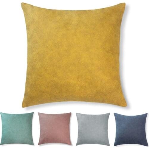 Solid Color Polyester Pillowcases Soft Cushion Covers Square Decor Pillows For Sofa Bed Car Home Throw Pillow Christmas Gift