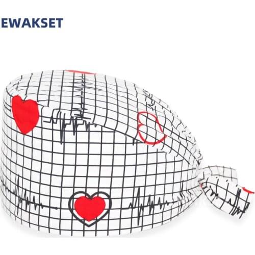 Wholesale scrubs caps Medical pattern printing hats sweat-absorbent multicolor cotton scrubs hats Dental beauty Nursing cap