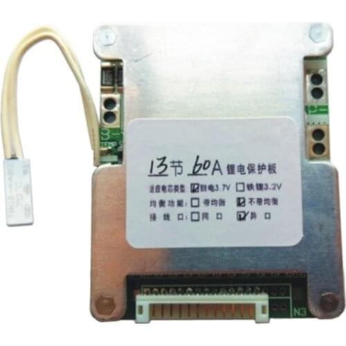 13S 48V 60A Battery Protection Board Li-ion Cell Battery BMS PCB Equalizer Board