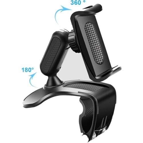 Dashboard Car Phone Holder Mobile Phone Stand Adjustable GPS Car Clips Smartphone Bracket Sun Visor Mirror Mount Support