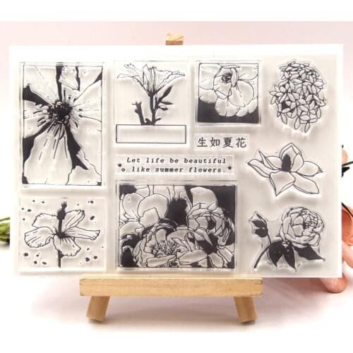 ZFPARTY Summer flower Transparent Clear Silicone Stamp/Seal for DIY scrapbooking/photo album Decorative clear stamp sheets