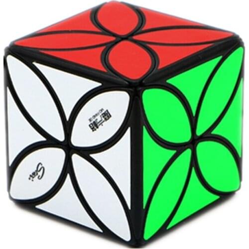 QIYI Four-Leaf Clover Magic Cube Toy Adult Children Speed Game Professional Smooth Cubes Black Stickerless Puzzle Fun Toy Gift
