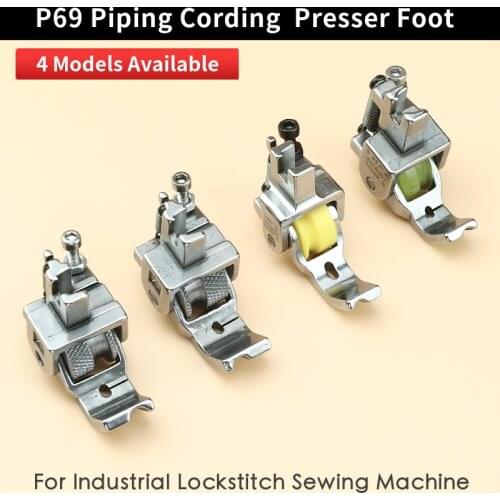P69 Roller Presser Foot Left Right Hinged Piping Cording Feet 36069RH LH Sewing Accessories Fit Single Needle Lockstitch Machine