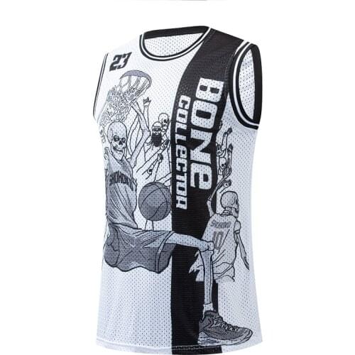 BG basketball jerseys BONE COLLECTOR 23 jersey Outdoor sportswear training Gym clothes Hip-hop culture movie WHITE