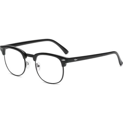 Fashion Vintage Half Frame Optical Eyeglasses Plain Retro Reading Glasses Women Men Club Clear Eyewear Frame