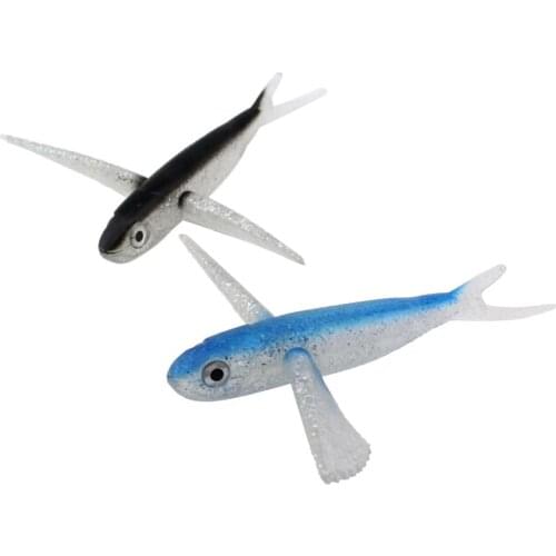 1PCS Fishing Lure 124g Soft Silicone Bait Artificial Flying Fish Lures for Sea Fishing Tuna Swimbait Wobblers Fishing Supplies