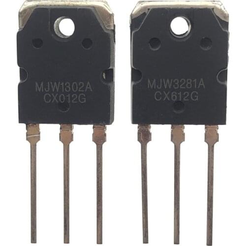 10Pairs MJW1302A TO-247/TO-3P MJW1302 + MJW3281A MJW3281 TO247/TO3P 15A 250V 150W NPN PNP Silicon Power Transistor free delivery