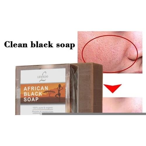 100g Cleansing African Black Soap Black Soap Soa Skin Body Removal Skin Moisturizing Care Black Cleansing Mit B9D7