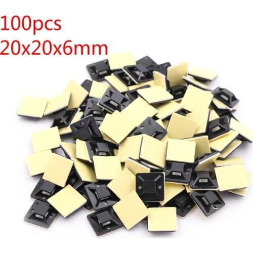 100Pcs Self Adhesive Stick-on Mounts For Cable Ties / Routing Looms Wire & Cable Base Clamps Clip Dropshipping