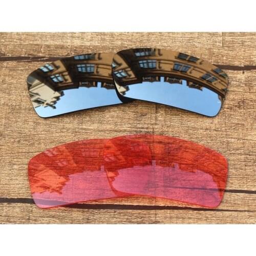 Vonxyz 2 Pairs Chrome Mirror & Pink Replacement Lenses for-Oakley Gascan Frame