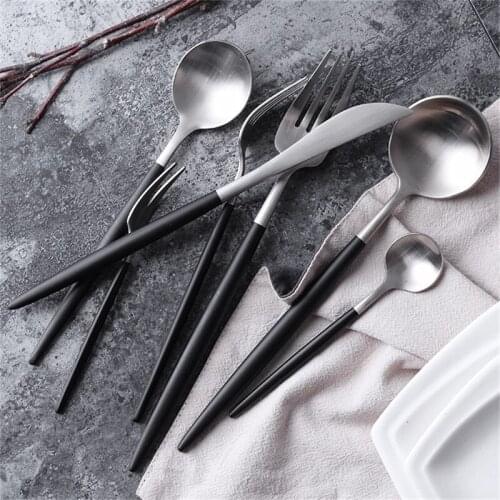 2020 best-selling delicate Stainless Steel Western Silverware Cutlery Set Noble Fork Knife Dessert Dinnerware Kitchen