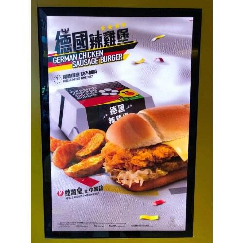 5PCS BLACK COLOR MAGNETIC ALUMINUM FRAME LED ILLUMINATED MENU BOARDS 600X700MM FOR FAST FOOD STORE