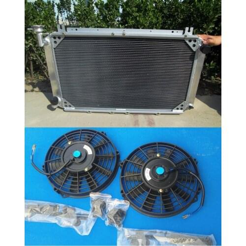 High performance Full Aluminum Radiator + Fans For NISSAN Patrol GQ SAFARI 2.8 4.2 DIESEL TD42 &3.0 PETROL Y60 New 56MM