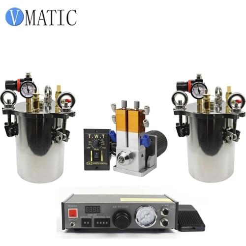 Free Shipping Fedex Express Automatic Glue Dispensing Machine + 2 Pcs 2L Pressure Tank + Electrical Dynamic Dual Valve