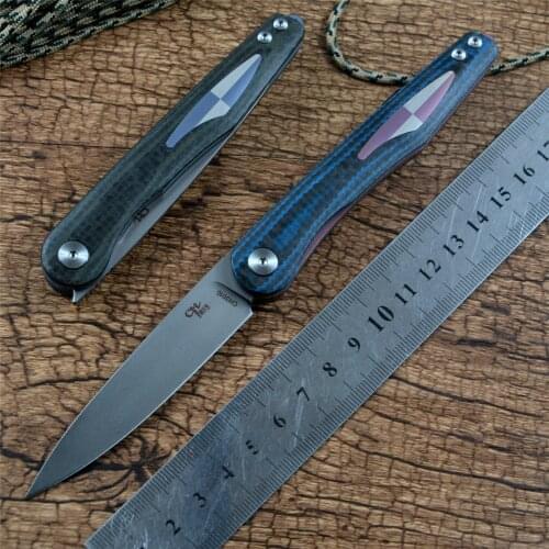 CH3010 EDC Gift Folding Pocket Knives 154CM Blade Color Carbon Fiber Handle Collections Outdoor Hunting Flipper Fast Open
