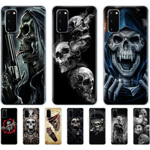 Silicon phone cover case for samsung galaxy S20 PLUS Ultra S10 lite cover for samsung note 10 plus lite coque funda Horror Skull