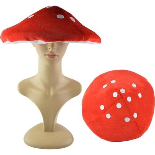 Cute Red Mushroom Hat Toad Hat Mushroom Costume Party Funny Decoration Hat Birthday Room Nursery Decor XmaS Decoration for Kids