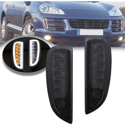 For Porsche LED DRL Turn signals Position Daytime Running Light for Porsche Cayenne I 957 9PA 2006-2010 Smoked Lens White/Amber