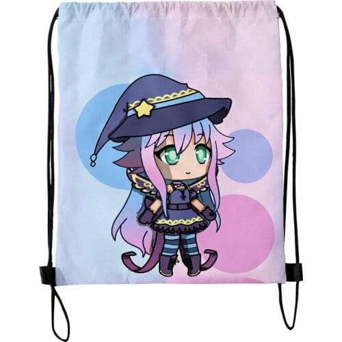Gacha life merch 3D Merch Fashion Style Student Shoulder Storage Bag Drawstring Travel Beach Backpack Toys Shoes