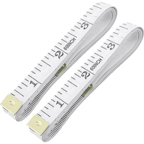 Tailor Craft Flexible Ruler Tape Measure White 1.5M 4.92Ft 2pcs