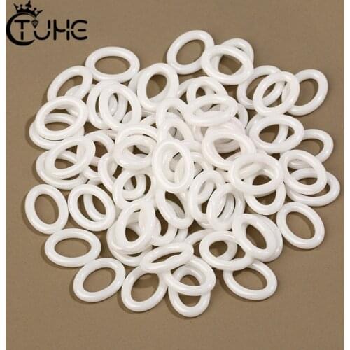 Classic Black White Ceramic Accessories Oval Bracelet Necklace Earrings Findings Accessories Smooth Waterproof Jewelry Making