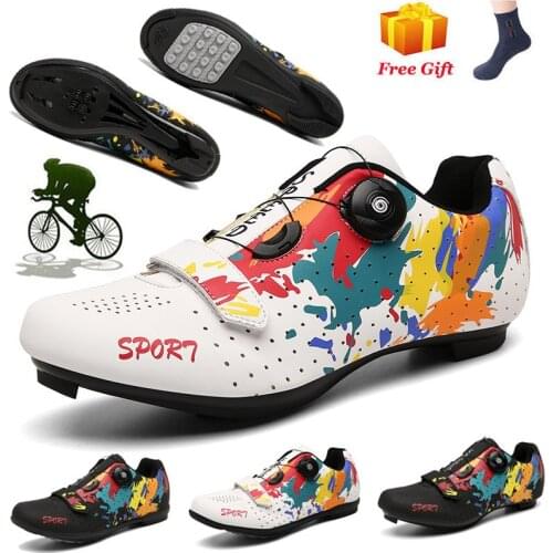 New Cycling Sneakers MTB Shoes Men Road Bike Shoes Breathable Self-Locking Cycling Shoes Speed Racing Sport Bicycle Sneakers Man