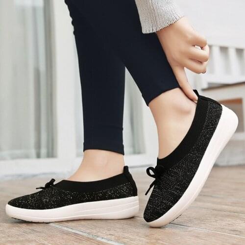 Breathable Mesh Sneakers Women Size 42 Trainers Women Shoes Flats Bow Loafers Fashion Comfy Lightweight Slip on Shoes for Women