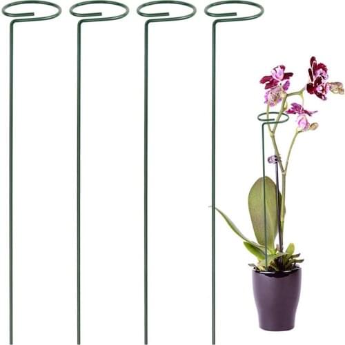 2 PC 10/12/14/16/18 inch Metal Plant Support Stakes Bonsai Support Plant Support Stand Flowers Support Ring Backyard Garden Tool