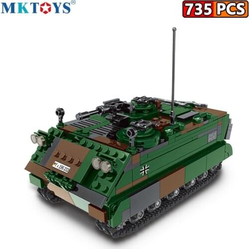 MKTOYS WW2 German Military MOC Batisbricks Building Blocks M113 Armored Carrier Tank Vehicle Toys for Boys Bricks Gifts Kids