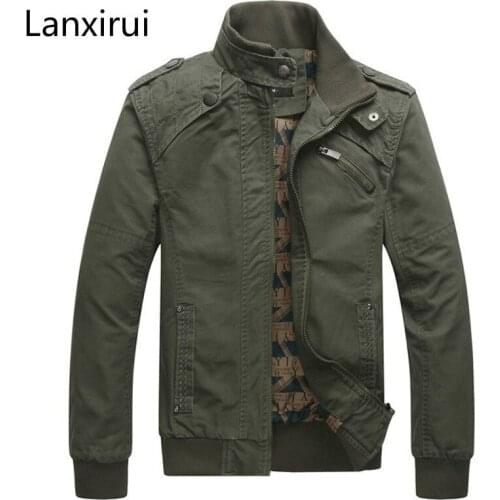 New Arrival Mens Fashion Casual Spring Autumn Jacket Cotton Stand Collar Coat 4 Colors MWJ166