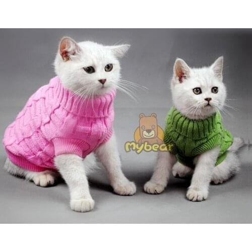 NEW Spagetti Color Warm Autumn Winter Dog Cat Sweater Pet Jumper Cat Clothes For Small Cat Dog Pets