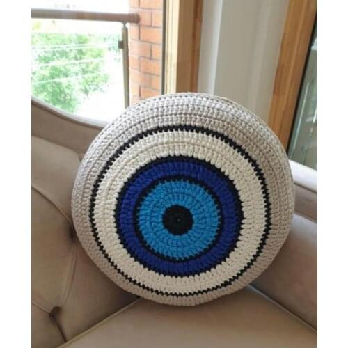 Handmade crochet evil eye bead model modern home decoration stylish homes pillow cushions throw pillow bedroom livingroom kids r