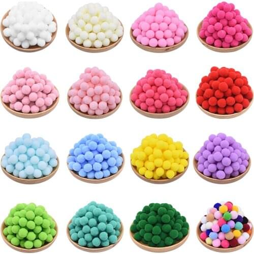 100Pcs 25mm Colorful Pompoms DIY decorations for Wedding Handmade Material Fluffy Pom Poms Ball For DIY Kids Toys Accessories