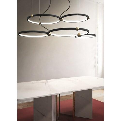 Postmodern Nordic Led Circle Pendant Light Dining-room Bar Corridor Study Single-head Bed Kitchen Hanging Lamp deco chambre