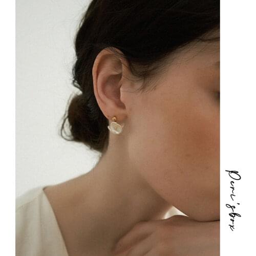 PerisBox Triple Natural Freshwater Pearl Earrings Fluster Pearl Flower Earrings for Women Elegant Earrings Drops 2020 Jewelry