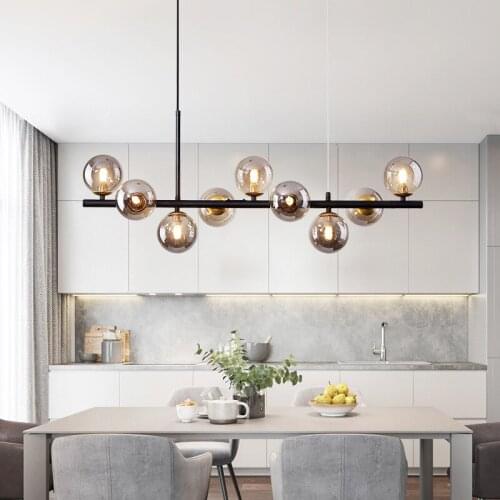 Modern nordic chandelier designer LED G9 glass ball light Magic Bean Minimalist Lamps for Living Dining Room kitchen chandelier