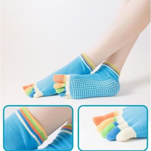 Sports Socks Yoga Socks Non-slip Anti-slip Pilates Barre Grip Socks Toe Cotton Ms. Mens Finger Yoga Socks