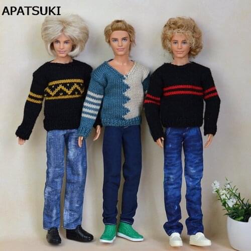 High Quality Handmade Jeans Long Pants For Barbies Boyfriend Ken Boy Doll Casual Clothes Male Doll Clothes