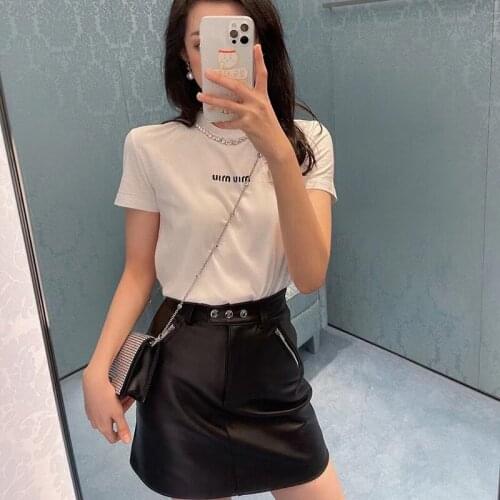 Women skirts 2021 new fashion genuine leather mini skirt high waist korean style skirt