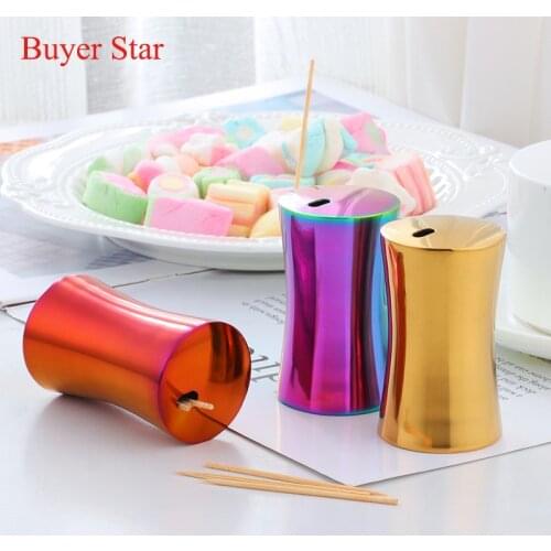 1/2PCS European Style Y-Shaped Stainless Steel Toothpick Box Home Table Decorations Sleek High-End Toothpick Holder Kitchen Tool