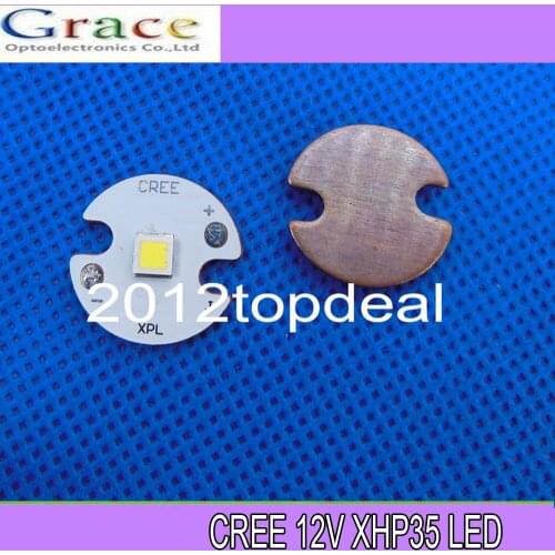 10PCS 2016 CREE 12V XHP35 High Intensity Cool White LED on Alu. 16mm Base