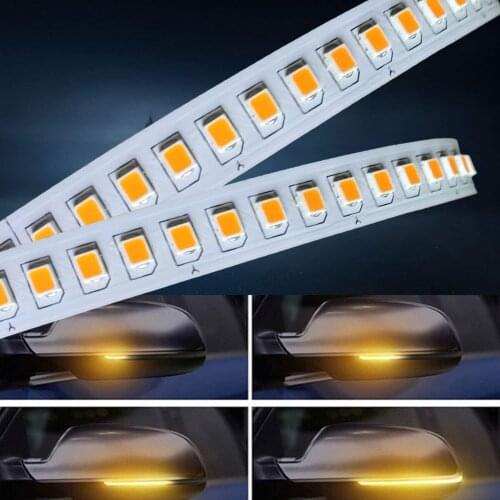 2PCS 15cm 28/32 LED Dynamic Sequential LED Side Mirror Turn Signal Lights Warning Strip Tape Signal Stickers Flashing Indicator