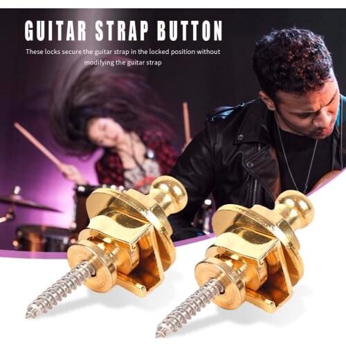 2pcs Delicate Texture Guitar Strap Lock Button Electric Guitar Strap Lock Button Anti-slip Musical Instruments Belt Nails