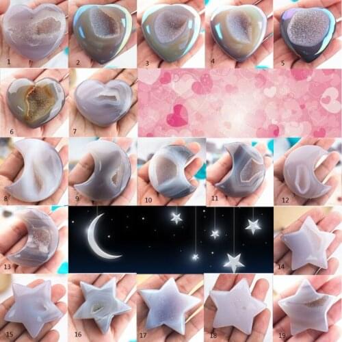 6Pcs Cluster Crystal Resin Molds Kit Natural Druzy Heart Geode Stone Mould Tools