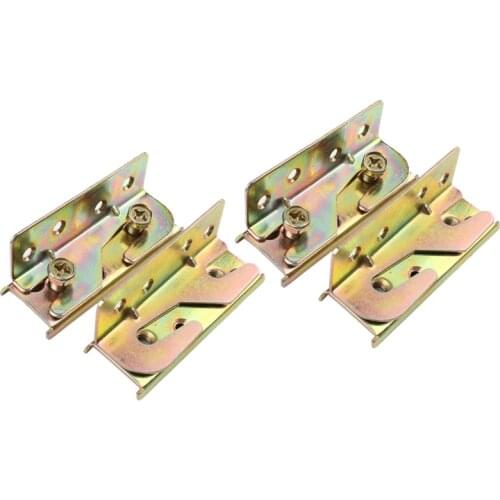 Promotion! Bed Rail Bracket - Bed Rail Fittings - Heavy Duty Non-Mortise - Set Of 4 (Screws Included)