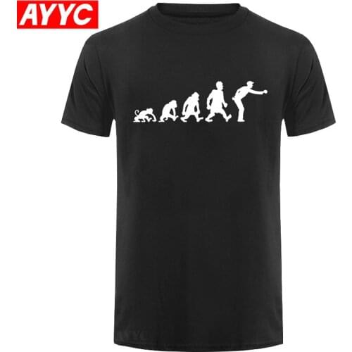 AYYC T Shirt Tshirt Evolution of Petanque T Shirt Short Sleeve Cotton Cool Funny petanque boule T shirts Men Clothing