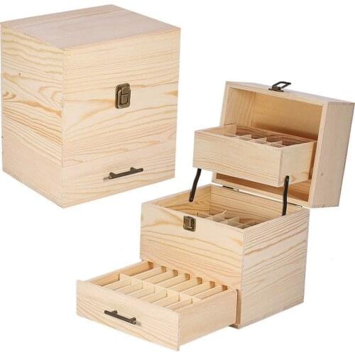 39/85/59 Slots Essential Oil Carrying Case Aromatherapy Wooden Storage Box Organizer For Container Treasure Jewelry Storage Box