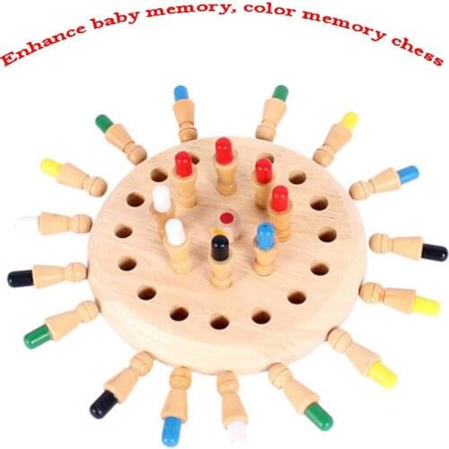 Children Wooden Memory Match Stick Chess Learning Games Board Fun Block Board Game Educational Color Cognitive Abili